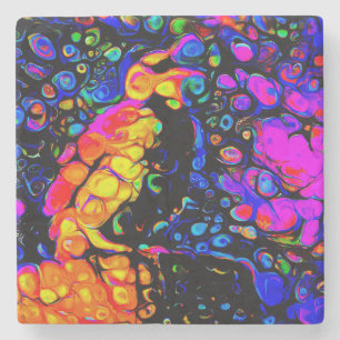 The Lonely Bird 4:  Liquid Art Style  Stone Coaster