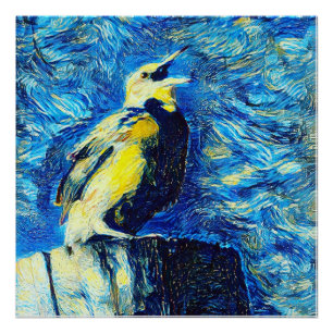 The Lonely Bird VanGogh Style  Poster