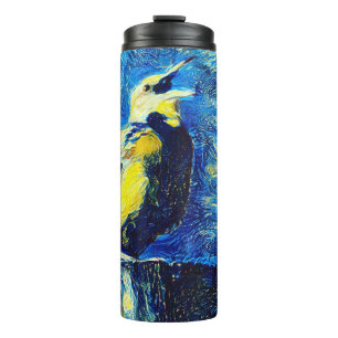The Lonely Bird VanGogh Style  Thermal Tumbler