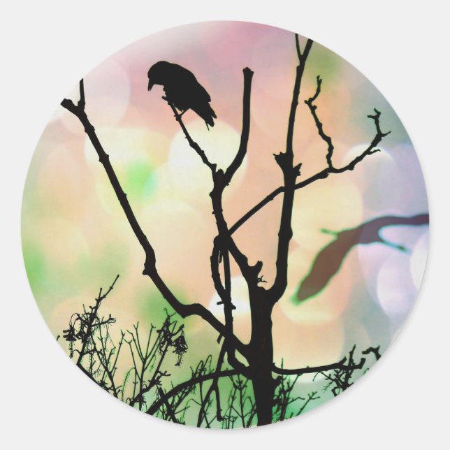 The Lonely Crow Classic Round Sticker (Front)