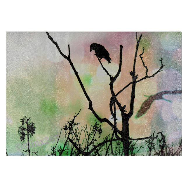 The Lonely Crow Cutting Board (Front)