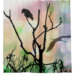 The Lonely Crow Shower Curtain