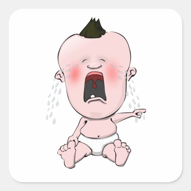 The Lonely Finger Pointing Cry Baby Square Sticker (Front)