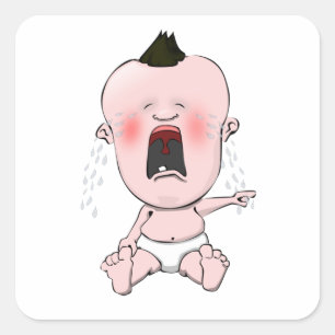 The Lonely Finger Pointing Cry Baby Square Sticker