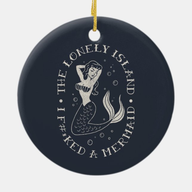The Lonely Island Mermaid Ceramic Tree Decoration (Back)