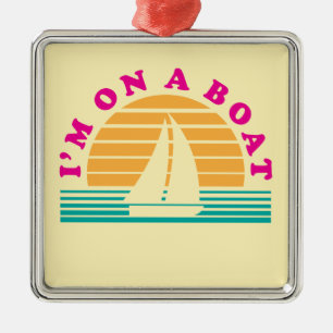 The Lonely Island On A Boat Metal Tree Decoration