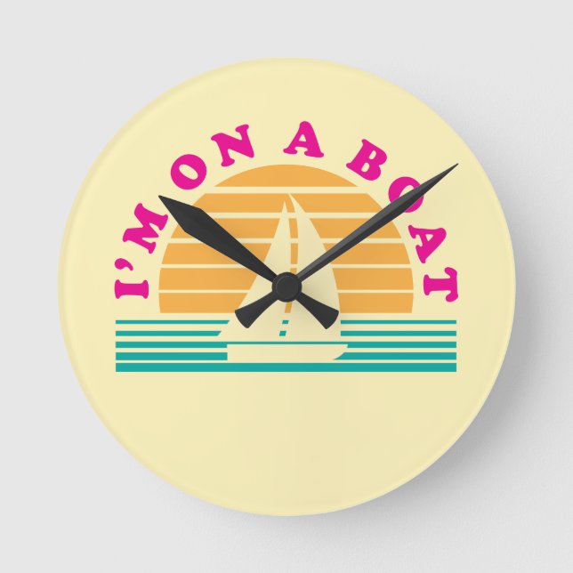 The Lonely Island On A Boat Round Clock (Front)