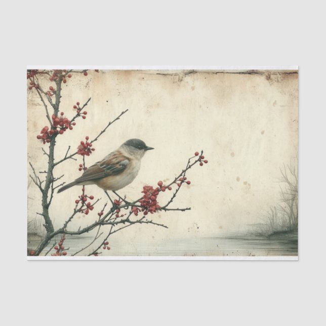 The Lonely Sparrow Tissue Paper (Front)