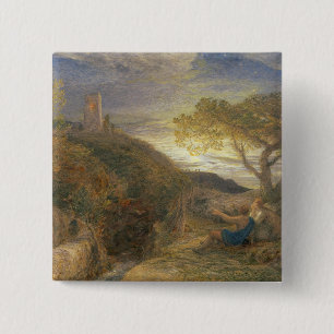 The Lonely Tower, 1868 (w/c & bodycolour and gum a 15 Cm Square Badge