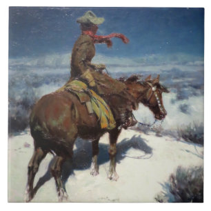 “The Lonely Vigil” by W Herbert Dunton Ceramic Tile