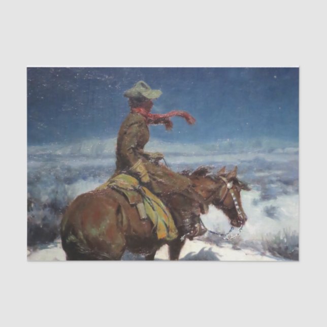 “The Lonely Vigil” by W Herbert Dunton Tissue Paper (Front)