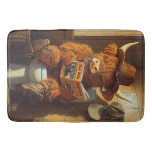 The Lonesome Reader A Cowboy's Contemplation Bath Mat