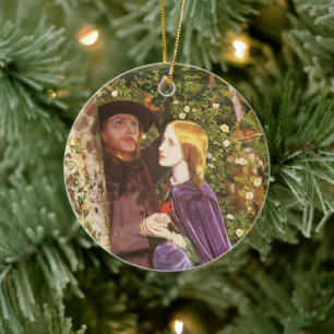 The Long Engagement by Arthur Hughes, Vintage Art Ceramic Tree Decoration