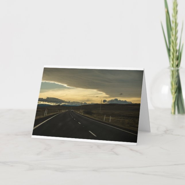 The Long Road Home - car on highway Card (Front)
