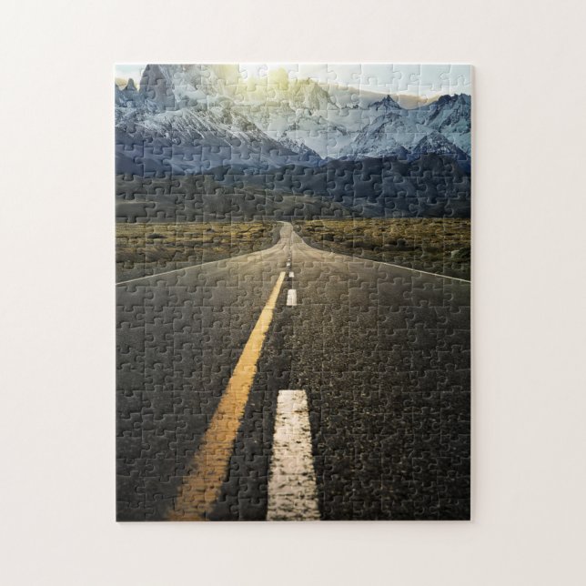 The Long Road To Fitzroy Mountain - Ruta 40 Jigsaw Puzzle (Vertical)