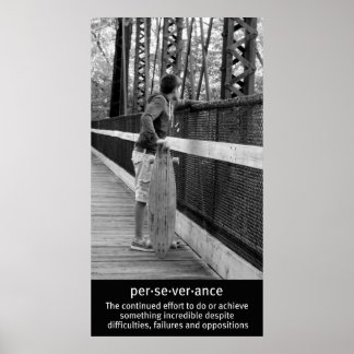 The Longboard Perseverance Quote Poster