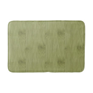 The Look of Bamboo in Olive Moss Green Wood Grain Bath Mat