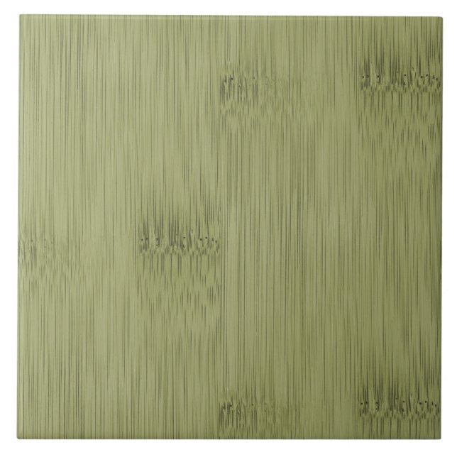 The Look of Bamboo in Olive Moss Green Wood Grain Tile (Front)