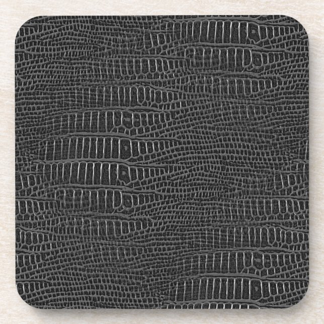 The Look of Black Realistic Alligator Skin Coaster (Front)