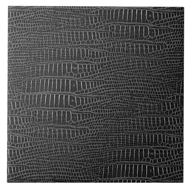 The Look of Black Realistic Alligator Skin Tile (Front)