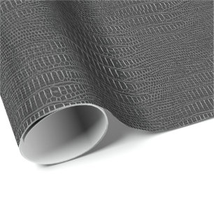 The Look of Black Realistic Alligator Skin Wrapping Paper