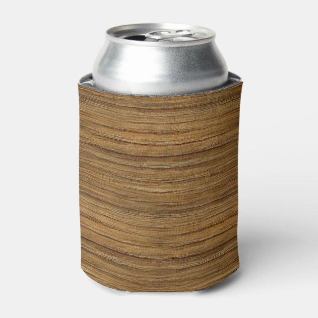 The Look of Driftwood Oak Wood Grain Texture Can Cooler (Can Front)