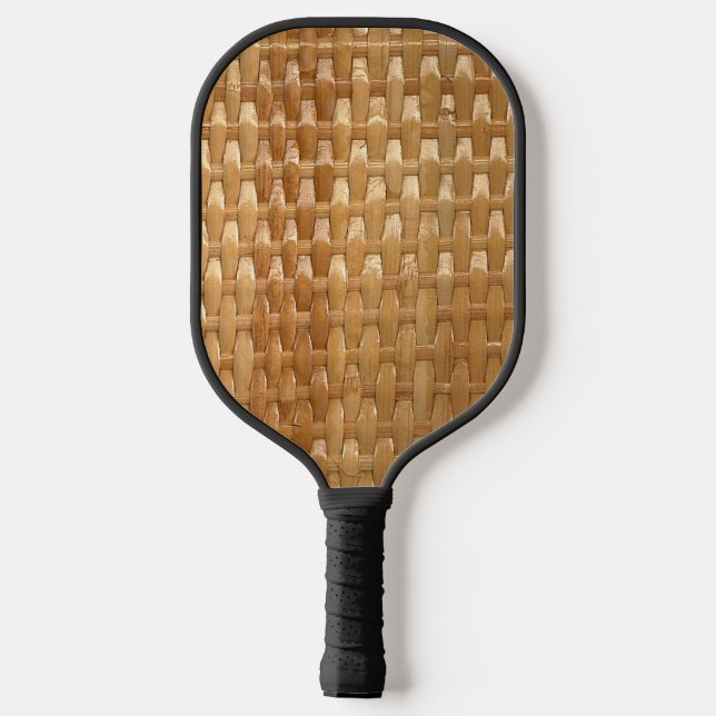 The Look of Lacquer Wicker Basketweave Texture  Pickleball Paddle (Back)