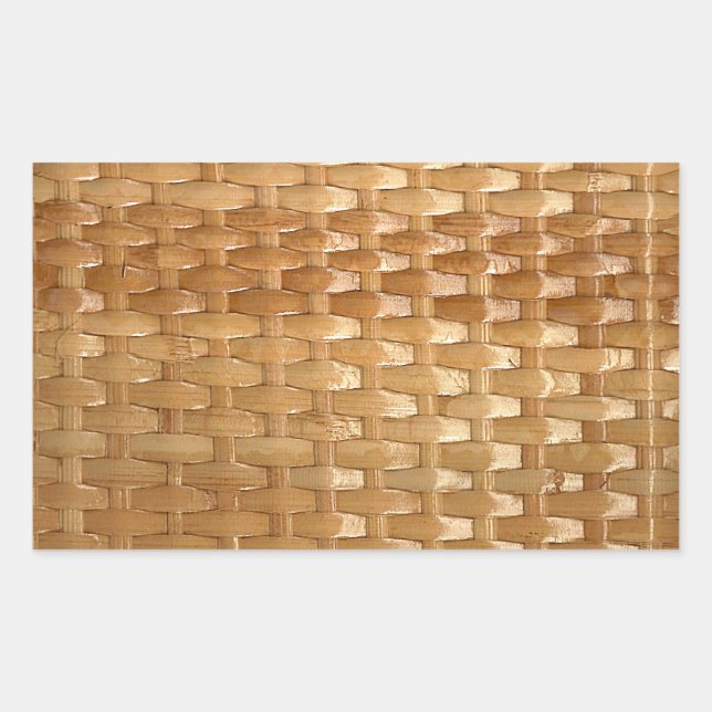 The Look of Lacquer Wicker Basketweave Texture Rectangular Sticker (Front)