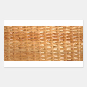 The Look of Lacquer Wicker Basketweave Texture Rectangular Sticker