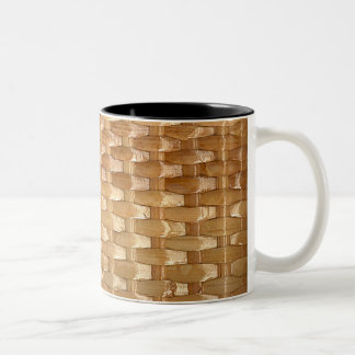 The Look of Lacquer Wicker Basketweave Texture Two-Tone Coffee Mug