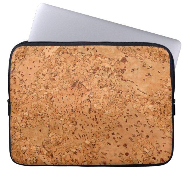 The Look of Macadamia Cork Burl Wood Grain Laptop Sleeve (Front)