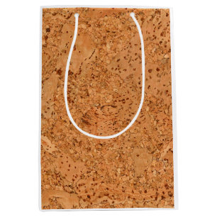 The Look of Macadamia Cork Burl Wood Grain Medium Gift Bag