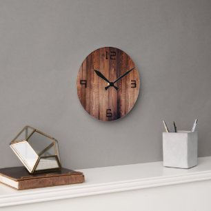 The look of real wood round clock