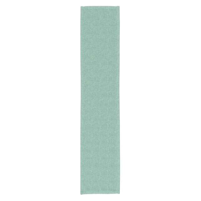 The Look of Seafoam Blue Gauze Weave Texture Short Table Runner (Front)