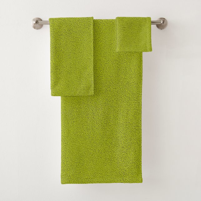 The look of Snuggly Chartreuse Green Suede Bath Towel Set (Insitu)