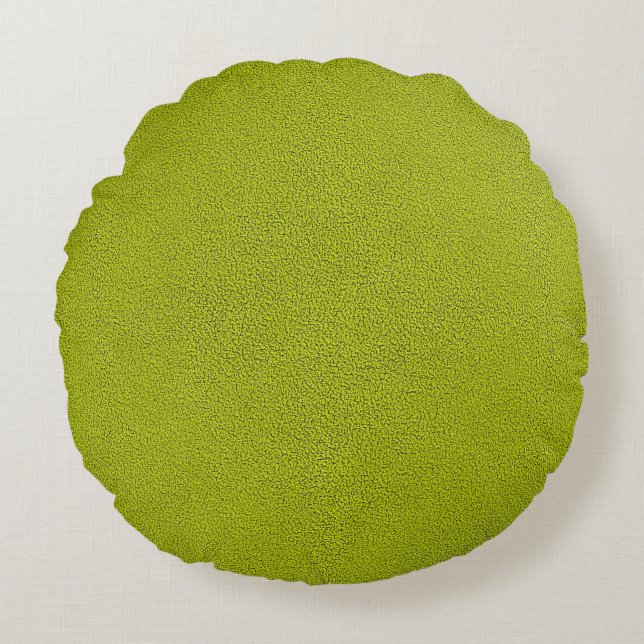 The look of Snuggly Chartreuse Green Suede Round Cushion (Front)