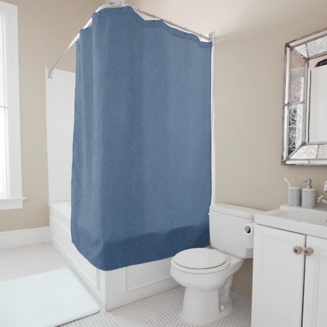 The look of Snuggly Slate Blue Suede Texture Shower Curtain (In Situ)