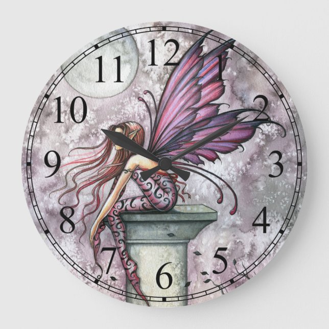 The Lookout Fairy Fantasy Art Wall Clock (Front)