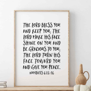 The Lord Bless You And Keep You, Numbers 6:24-26 Poster