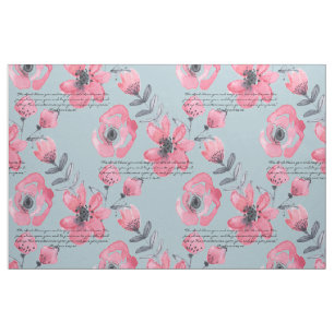 The Lord Bless You and Keep You Rose Pattern Fabric