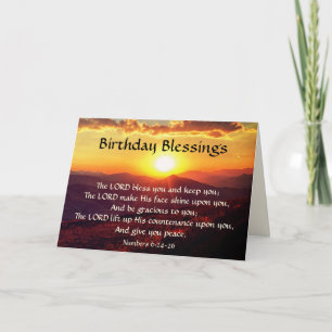 The Lord Bless You, Bible Birthday Mountain Sunset Card
