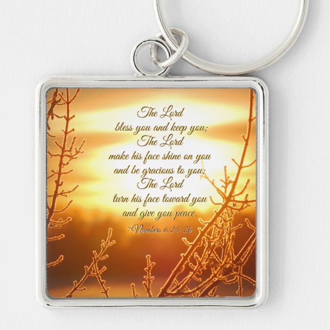 The Lord Bless You Numbers 6:24-26 Bible Verse Key Ring (Front)