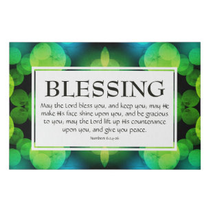 THE LORD BLESS YOU   Numbers 6:24-26 BLESSING Blue Faux Canvas Print