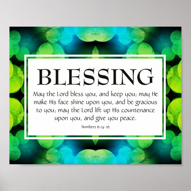 THE LORD BLESS YOU | Numbers 6:24-26 BLESSING Blue Poster (Front)