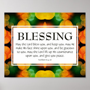 THE LORD BLESS YOU Numbers 6:24-26 BLESSING Poster
