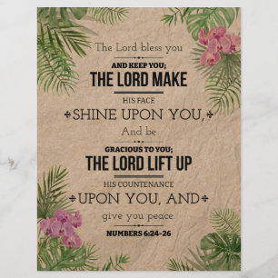 The Lord Bless You, Numbers 6:24-26 Flyer