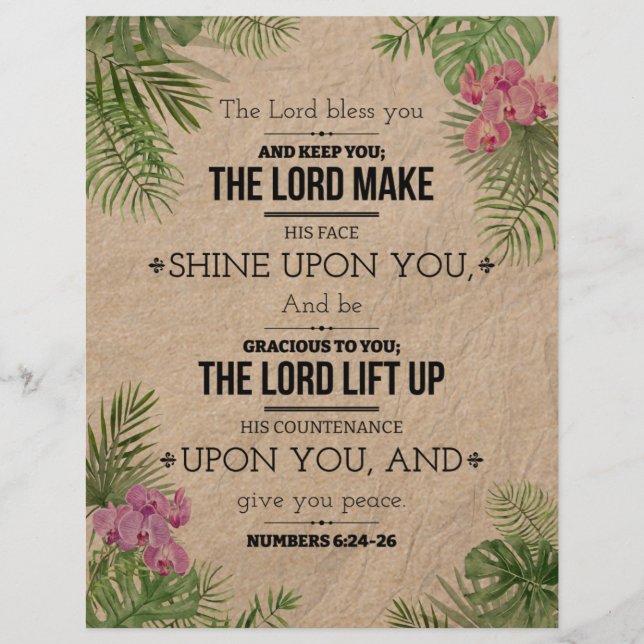 The Lord Bless You, Numbers 6:24-26 Flyer (Front)