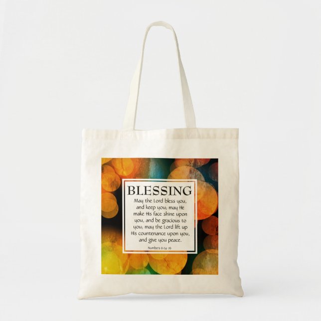 THE LORD BLESS YOU Numbers 6:24-26 Monogram Tote Bag (Front)