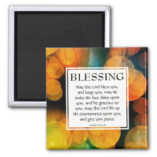 THE LORD BLESS YOU Numbers 6:24-26 ORANGE Magnet