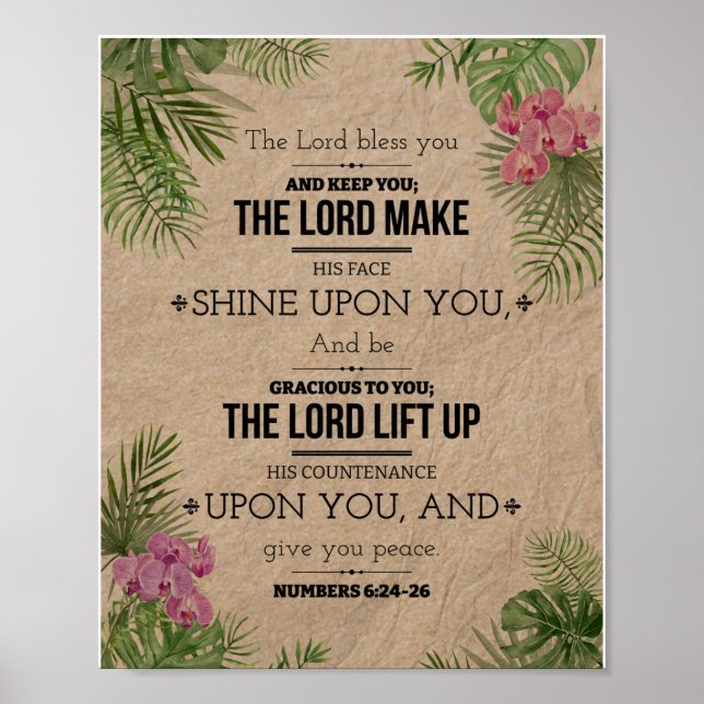 The Lord Bless You, Numbers 6:24-26 Poster (Front)